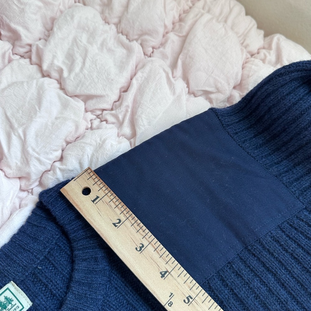 Vintage L.L.Bean Navy Blue Merino Lambswool Sweater Men’s XL Military - Picture 5 of 8